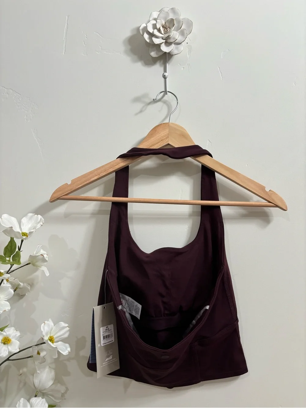 Halter Sport Bralette Top in Plum